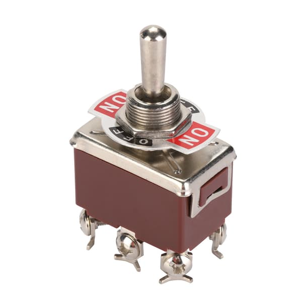 5 Pcs Rocker Switch DPDT 6 Pin 3 Position Terminal On Off On 250V 15A 12mm Mounting Hole
