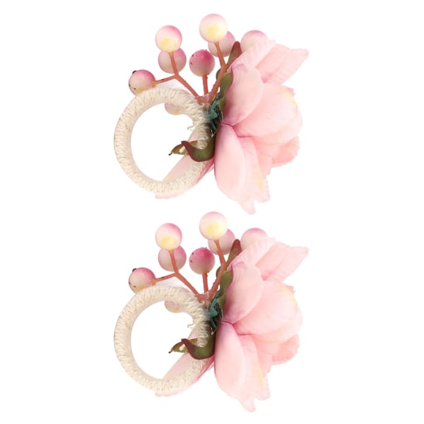 2st Hampa Rep Servett Spänne Simulering Blomma Servett Ring för Hotel Western Restaurant6623 Rosa