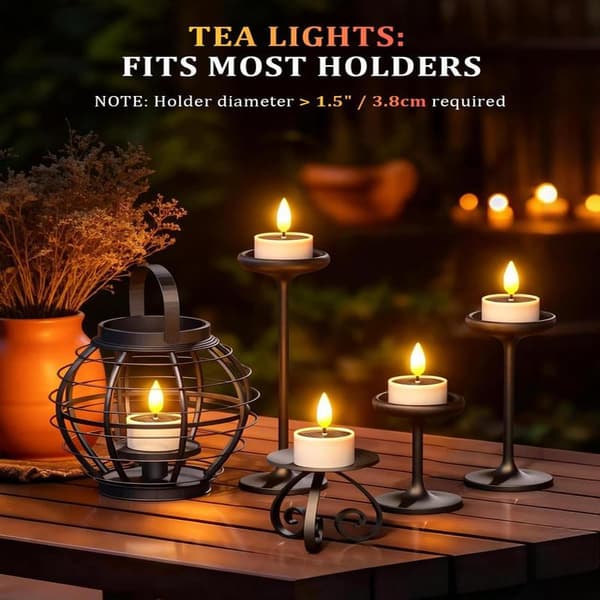 12-pakning solcelle-LED-lys – Vanntette flammefrie telys 4 cm × 5,5 cm med skumringssensor, utendørsbelysning for hage og dekorasjon