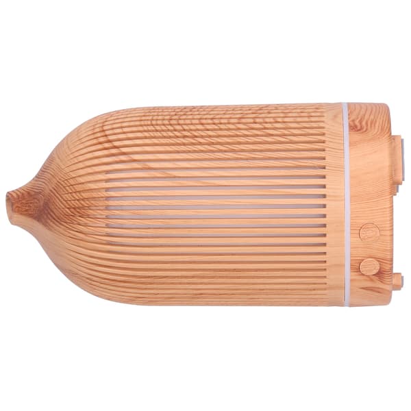 200 ml Mini Hollow Humidifier with Night Light USB Powered Aroma Diffuser 5V Light Wood Grain
