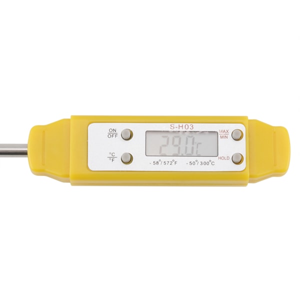 1 st digital termometer för mat med omedelbar avläsning, köksredskap för matlagning, grillning och köttmätning (gul)