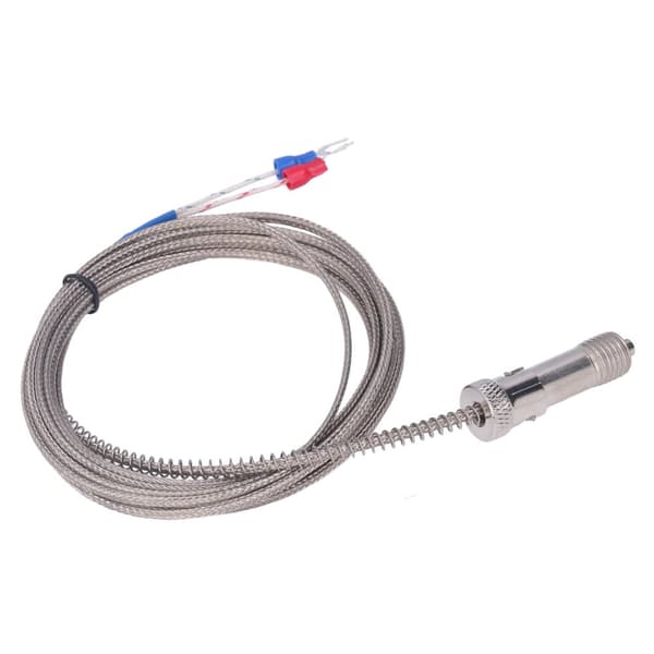 Termoelement af rustfrit stål med snap-fit fjeder - Type K, 3 meter