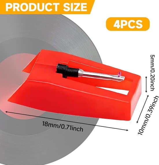 4 Universal Replacement Needles for Turntables, Diamond Replacement Needles for Turntables