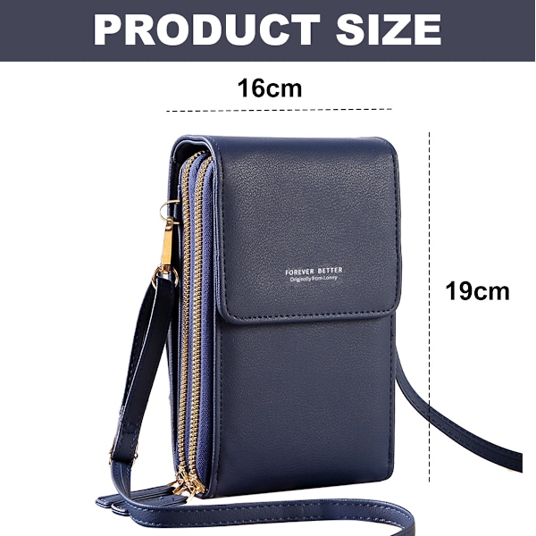 Liten crossbody-väska för kvinnor i läder, axelväska för mobiltelefon, modeaccessoarer, reseplånböcker