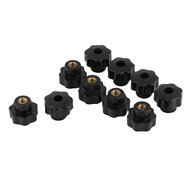 10 Pcs Universal Black Round Plastic Knob Handles M6*25 for Machine Tool