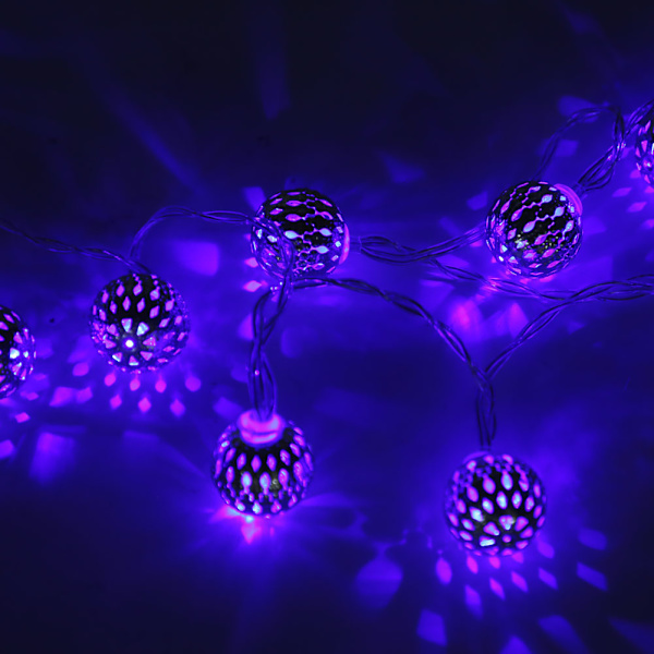 5m 40 LED Kugleformet Lysstreng til Soveværelse, Græs, Landskab, Have, Hjem, Ferie - Blå