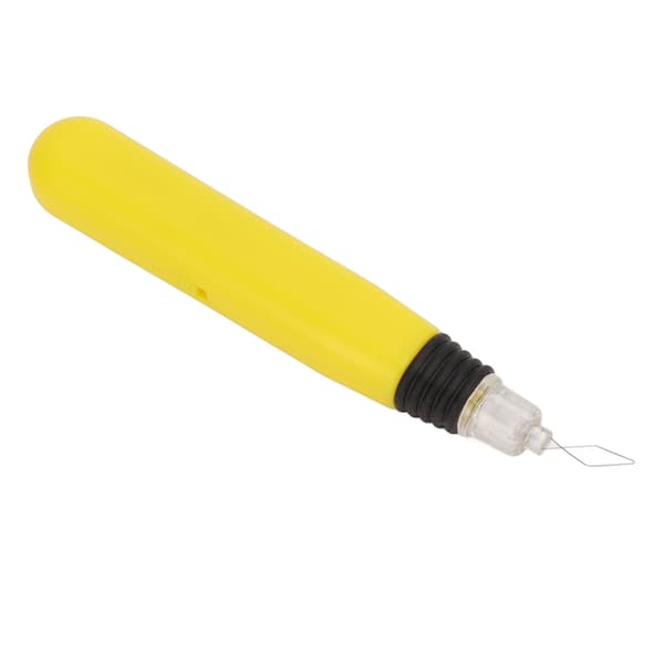 Portable LED Needle Threader, Battery Operated, Easy Grip Plastic Sewing Tool for Machines, Yellow