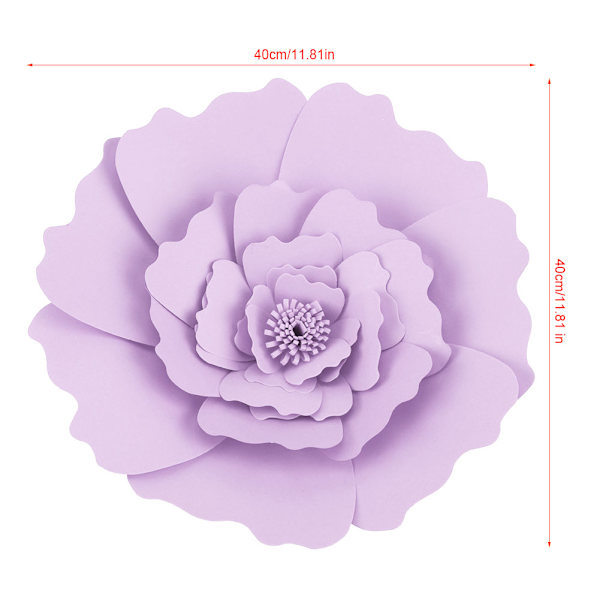 DIY Vacker Dekoration av Silkespappersblommor för Födelsedag Bröllopsfest Ljus Lila