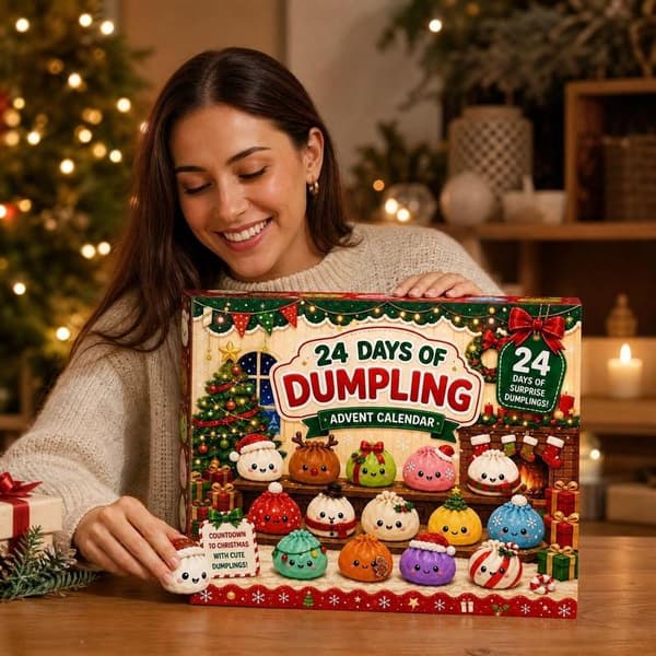 Adventskalender 2026, 24 dagers julenedtelling, 24 overraskende dumpling-squishies leker[LM]