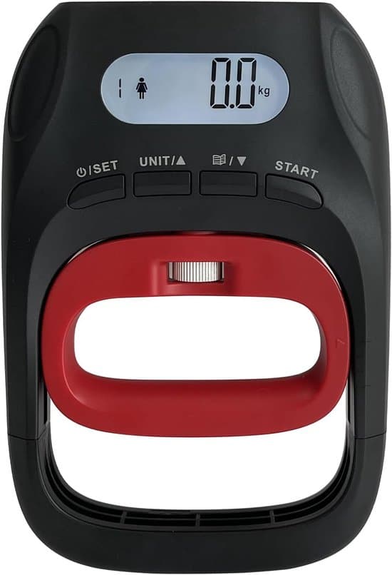 LCD 400lbs/180kg Hand Grip Strength Tester & Dynamometer with 19 Memory Settings for Home & Gym