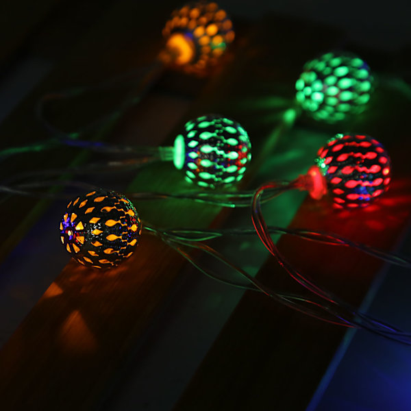5m 40 LED Kugleformet Lysstreng til Soveværelse, Græs, Landskab, Have, Hjem, Feriedekoration, Farverig