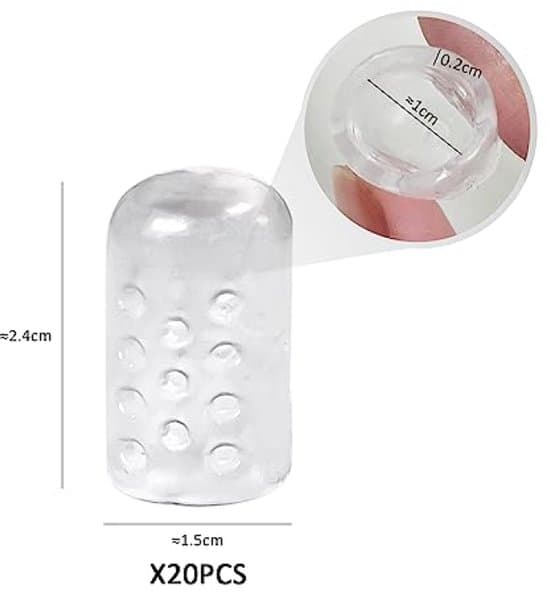 Silicone Toe Protectors | Transparent | Pinky Toe | High Elasticity | Suitable for Walking and Running | 20 Pieces per Pack