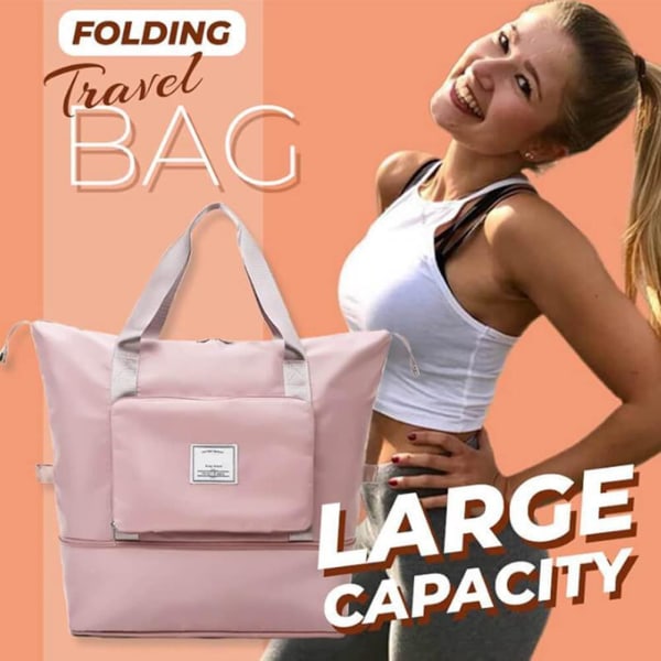 Foldbar Reisebag Stor Kapasitet Vanntett Oxford Bagasje Handlepose Trening Sport Bærevesker Foldbar Reisebag