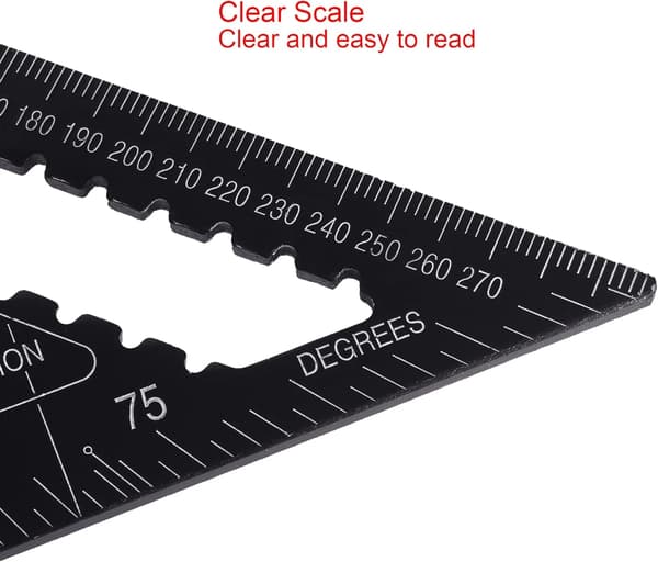 Professional Metric Square, Black, 30cm High Precision Woodworking Square, Woodworking Angle Gauge