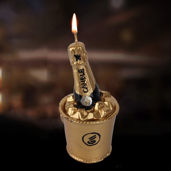 Kall ölflaska rökfritt ljus Födelsedagsfest Dekorationsljus (#Guld)