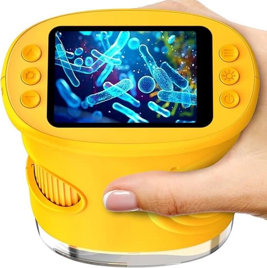 Yellow ----Kids 1000x Digital Microscope 2-inch 1080p LCD Screen