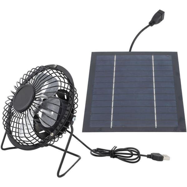 Mini 5W Solarfläkt – Solcellspanel med USB-kabel – Justerbar Hastighetskontroll – Energibesparande för Utomhusutrymmen