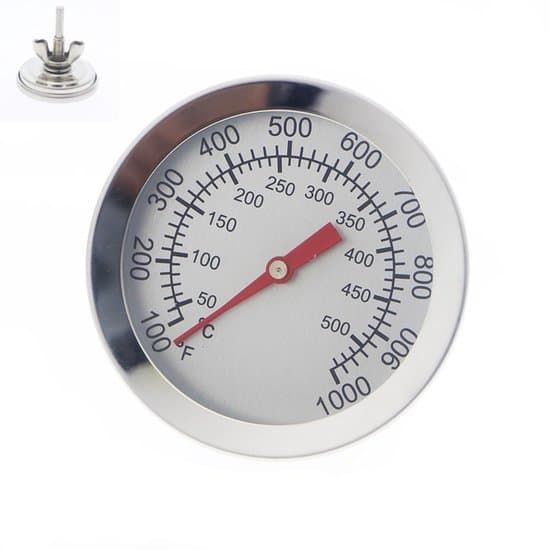 Grilltermometer - Opptil 500 grader Celsius - BBQ - Grilltilbehør - Analog - Egnet for Weber og kullgriller, etc.