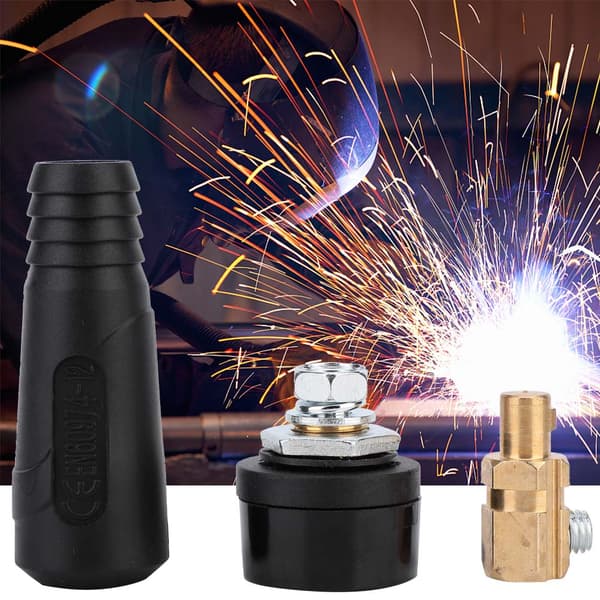 3-pack koppar Euro Style svetskabelsnabbkoppling 200-400A svetsledningskoppling (10-25)