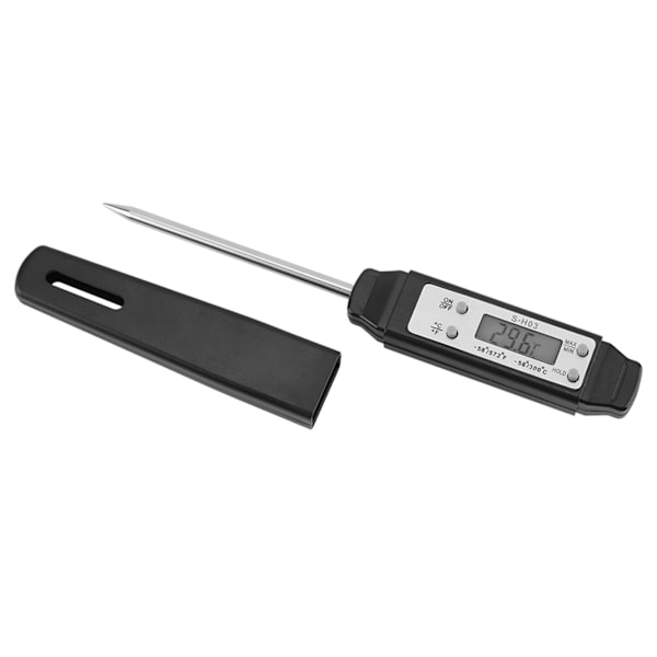 1 st digital termometer för mat med omedelbar avläsning, köksredskap för grillning av kött (svart)