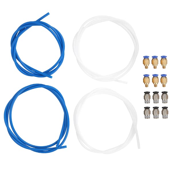 4 stk. PTFE-slange 6 stk. PC4M6-stik 6 stk. PC4M10-stik 3D-printertilbehør