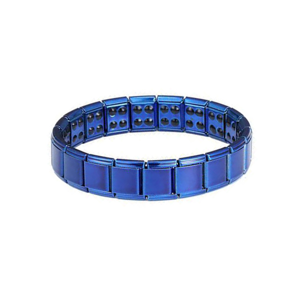 Magnetiska armband för män i titanstål, kroppsslankande armband, dubbla rader med starka magneter, armband för hälsovård