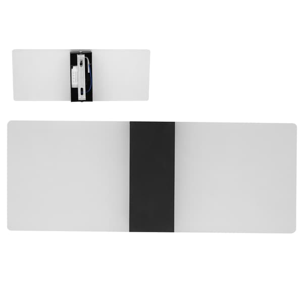 LED Acrylic Indoor Wall Mounted Sconce Lamp Bedside Night Light (Warm Light & Black L)