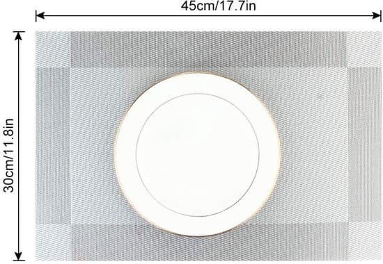 30 x 45 cm Lys Sølv Lin Tekstur Vevd Bordstablett Sett med 6