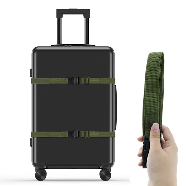 Bagageremme, 2 pakke Heavy Duty Utility Webbing Rem Justerbar til Rygsække, Camping, Vandreture, Sovepose Kompression, Kufferter med Hurtig