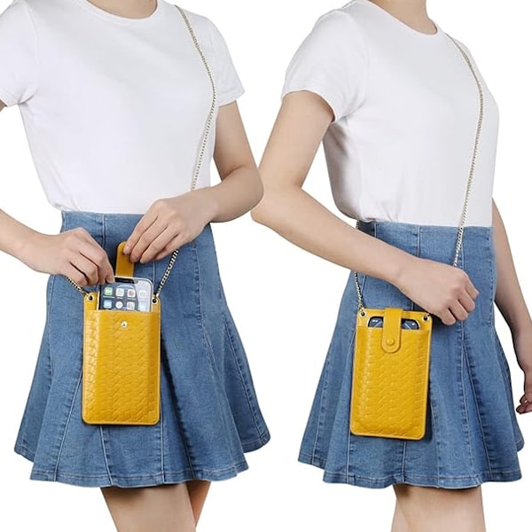Läder liten crossbody väska för kvinnor mobiltelefon väska plånböcker justerbar rem