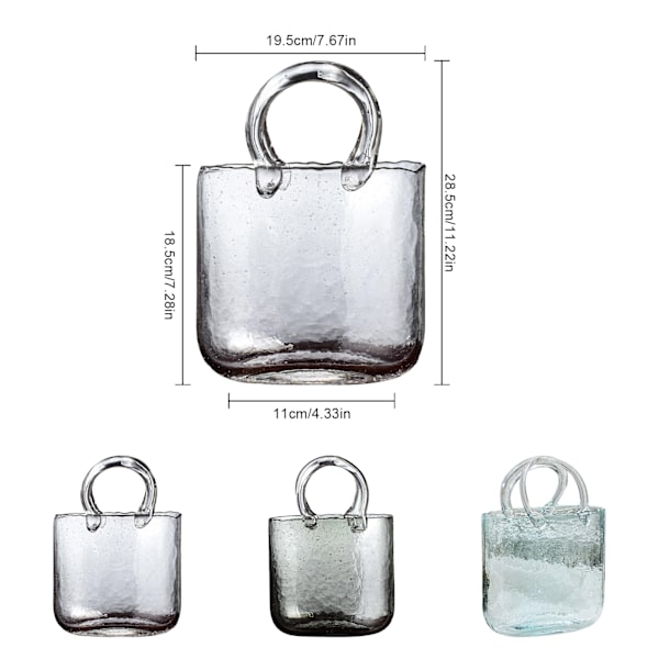 Glasvas Transparent Handkorg Vardagsrums Blomsterarrangemang Kreativ Väska Akvarium