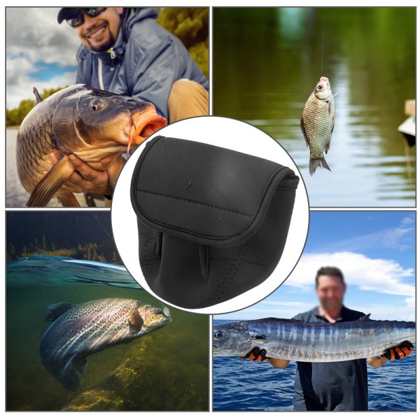 Bærbar Spinnestangsholder Beskyttende Blød Cover Elastisk Med Krog & Loop Fiskegrej Sort (M)