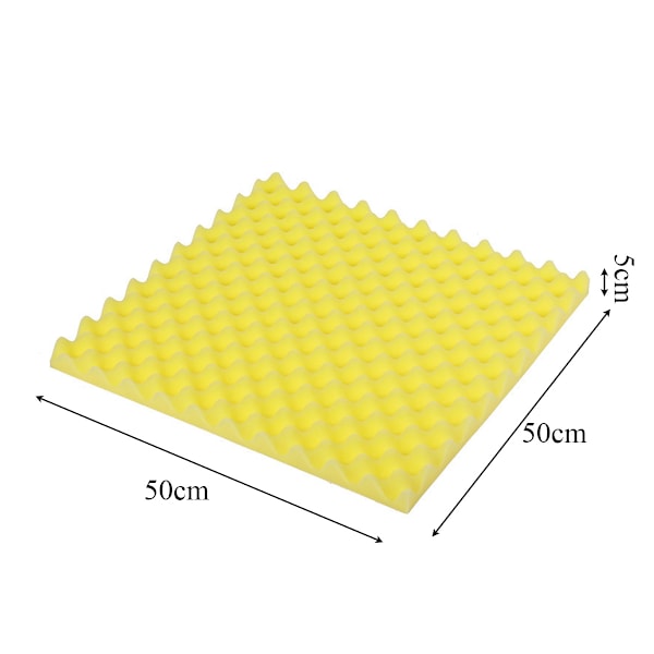 6 kpl Äänieristysvaahtoa Äänieristysvaimennusmateriaalia Studioon Sisäseinälle 50x50x2cm Keltainen