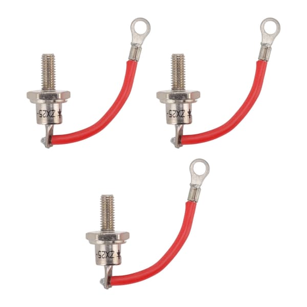 12V 25A ZX25 Generator Diode Kit, 3pcs Portable Diesel Rectifier Replacement, Red Cable Positive, Small Engine Parts