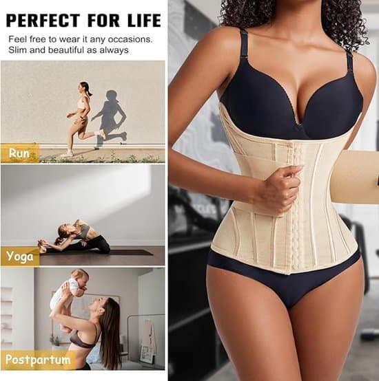Taljebælte og shapewear til kvinder med dobbelt spænde, mavekontrol og numseløftende bælte, sort, XXL-størrelse.