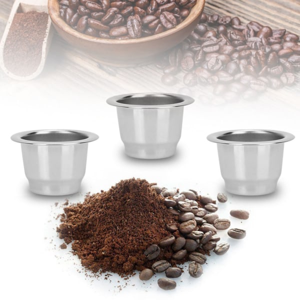 Återanvändbar påfyllningsbar kaffekapselkopp i rostfritt stål för nespresso kaffemaskin