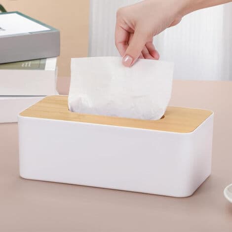 Simple Wooden Office Tissue Box, Paper Storage Box, Gift for Home or Car.