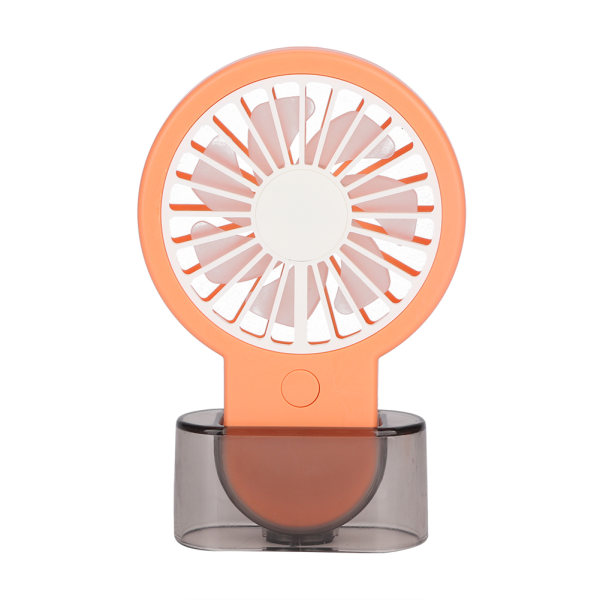 Bærbar Håndholdt Desktop Mini Fan Køler 3 Hastigheder USB Genopladelig Køleventilator (Orange)