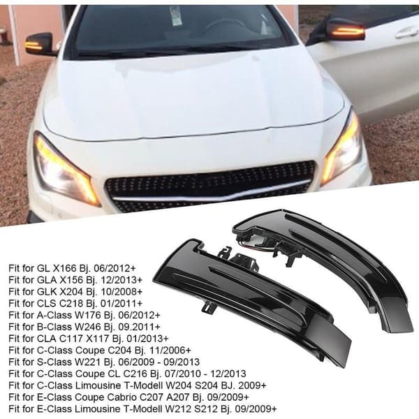 Dynamisk LED-backspegelindikator, lämplig för Mercedes Benz C/E/S CLa GLa CLS Class W176 W204