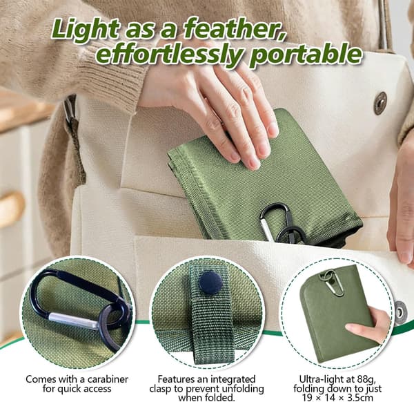 Two Foldable Outdoor Mats, Thickened Oxford Cloth, Weighs Only 88 Grams