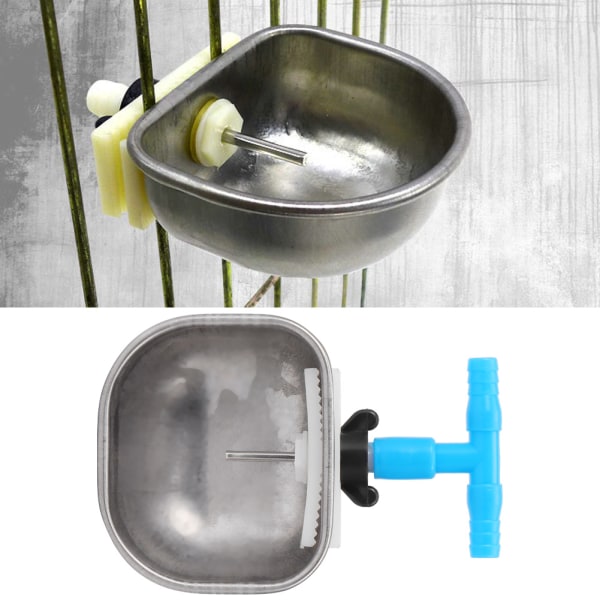 5Pcs Stainless Steel Automatic Rabbit Drinker Nipple Drinking Bowl Waterer Farm AccessoryLarge Bowl with Tee Connector