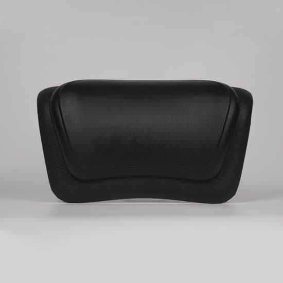 Spa Pillow, Non-Slip Bath Pillow with Suction Cups, Neck Support Pillow for Bath, Head and Neck Support Pillow, Black, 33×20×8 cm, Polyurethane