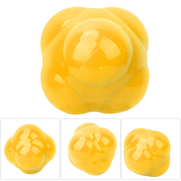 Silikon Hexagon Agility Reaktionshastighetsboll Fitness Träningsleksaker för Nybörjare (Gul)