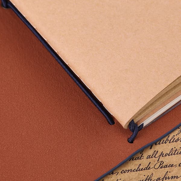 Personal PU Leather Journal Travel Diary Refillable Notebook Dark Blue Writing Pad