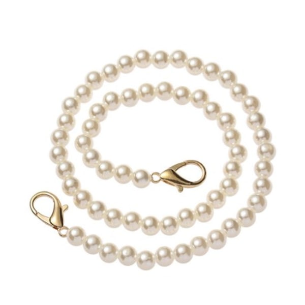 Pearl Bag Chain Wear Resistant DIY Pearl Bead Purse Chain for Handbag Chains Accessories 60cm / 23.6in White