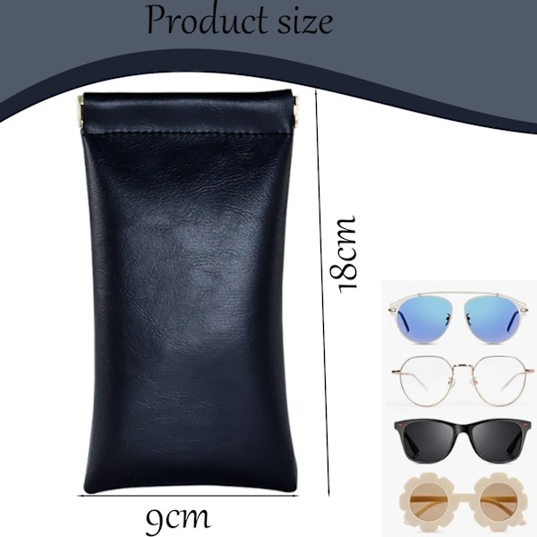 Automatisk Stängande Glasögonfodral, Tillverkat av PU, 2 st Anti-Repfodral Glasögonfodral Filt Glidande Bärbar Läder Mjukt Glasögonfodral Tryck Toppficka