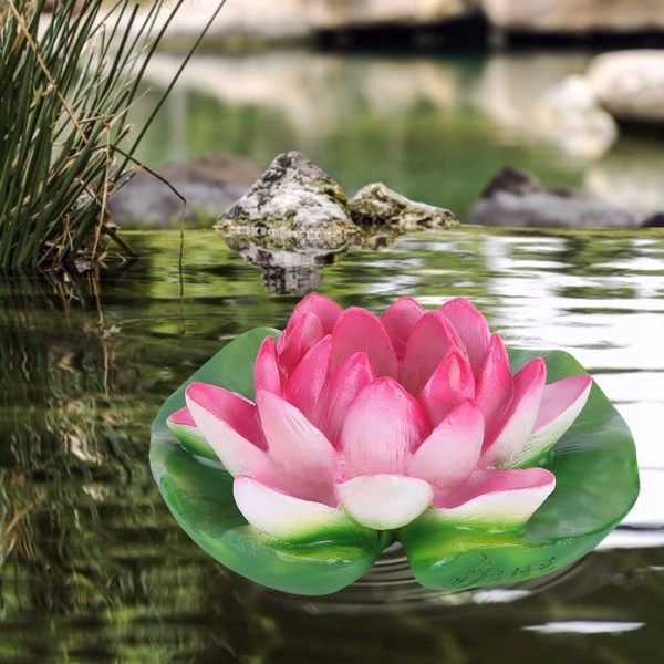 Trädgårdssimulering Flytande harts Lotus Flower Decor för Fiskdamm Vatten Ornament Purple Lotus