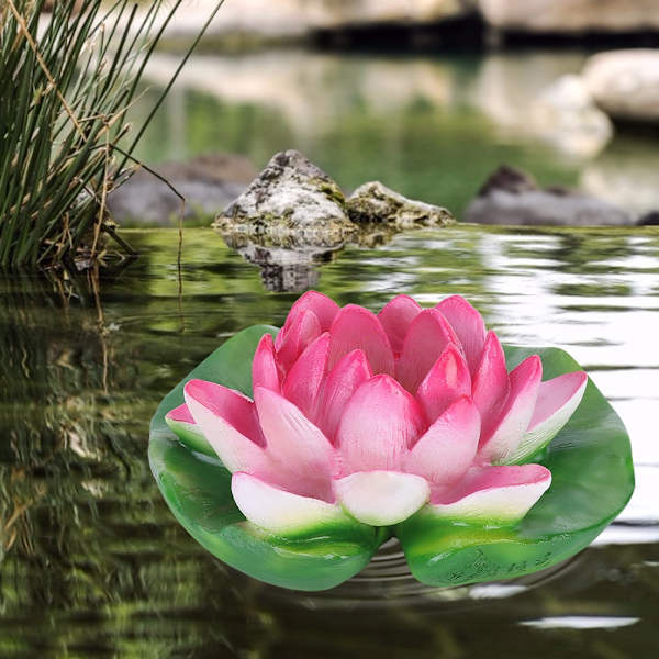 Trädgårdssimulering Flytande Harts Lotusblomma Dekor för Fiskdamm VattenprydnadLila Lotus