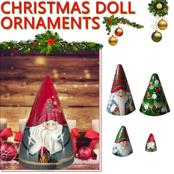5 stk. julematryoshka julegnome samling dukker stabelbare dukker ornamenter julepynt