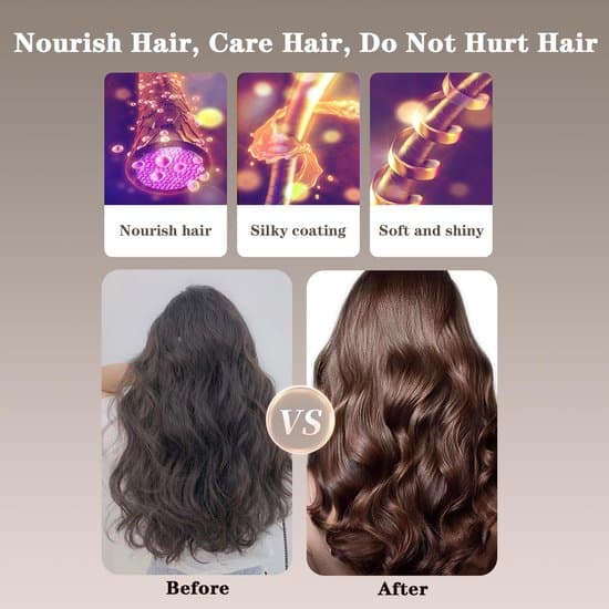 Automatic Curling Iron, 4 Temperature Settings, 2.5 cm Large Barrel, Ceramic Curling Iron, Wave-shaped Curling Iron, Gold, Rotating Curling Comb, Anti-scald